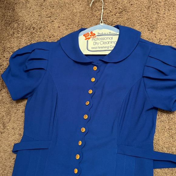 Betsey Johnson Dresses & Skirts - Betsey Johnson Royal Blue Wooden Button Dress 4
*See Measurements* Vintage